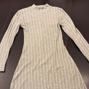 Zara Green Ribbed A-Line Maxi Dress